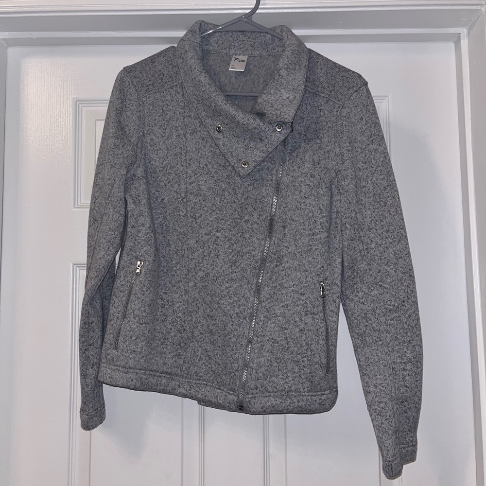 Old Navy Women's Active Heather Gray Moto Style Jacket